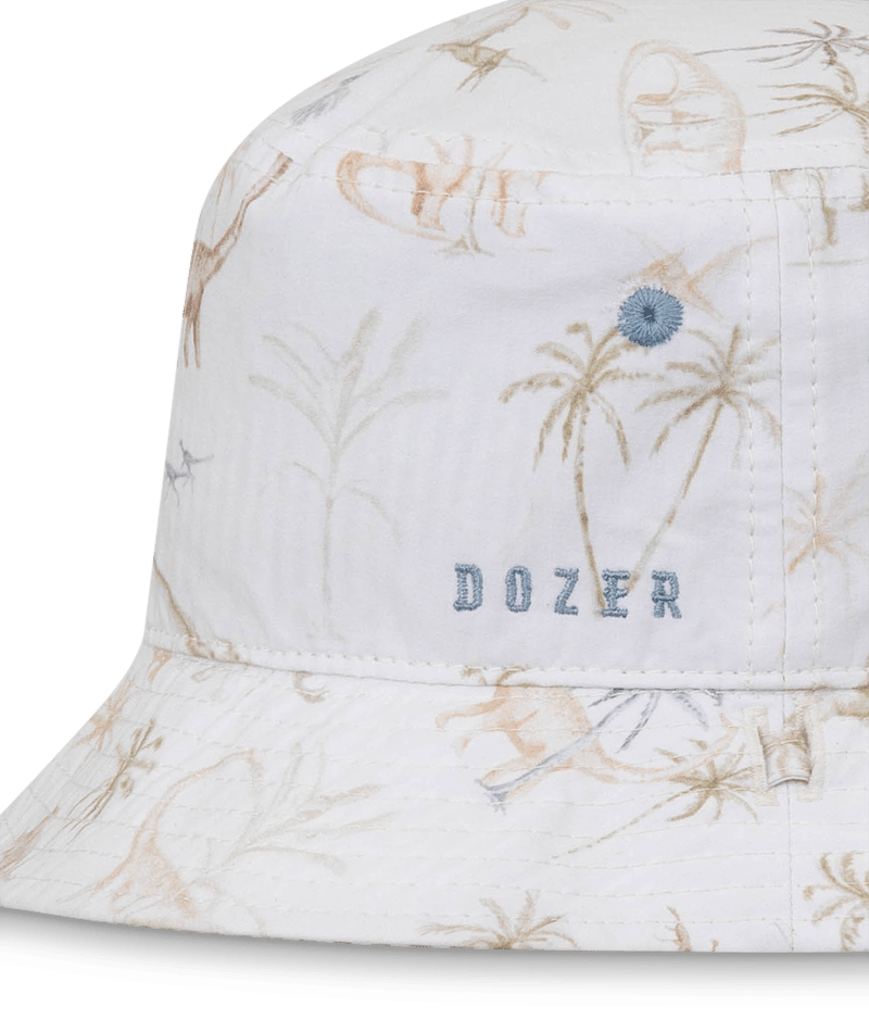 Dozer Baby Boys Bucket Hat - Off White Dinosaur Print - Richmond